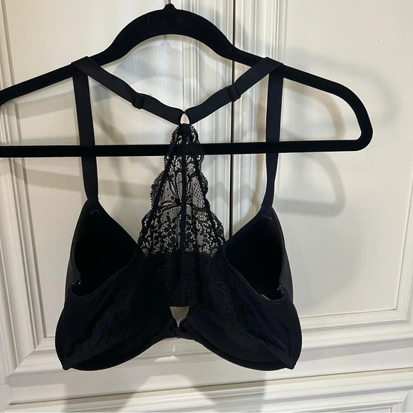 Wacoal TShirt Bra Black Lace Front Closure Size 34DDD - Picture 2 of 16